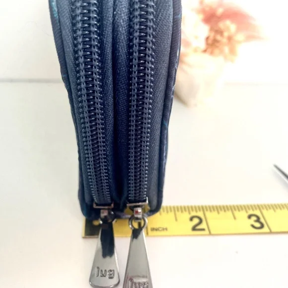 LUG “Splits” Wallet Navy Blue Sea Life Quilted RFID Compact Wallet - Picture 7 of 11
